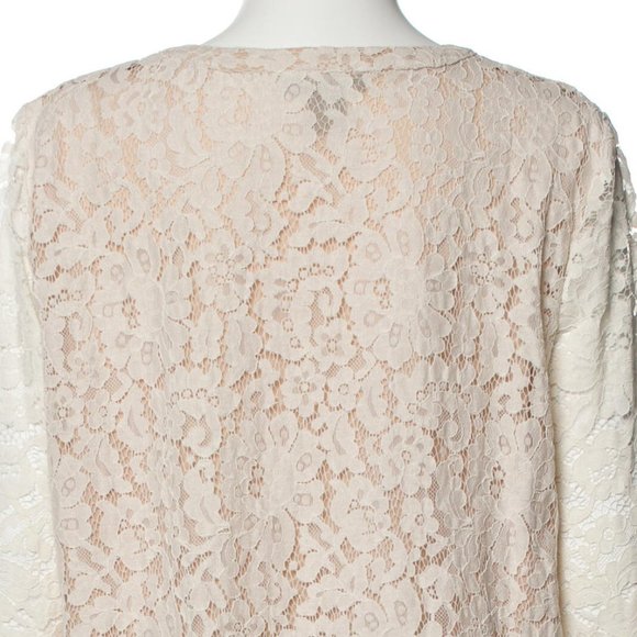 RACHEL ZOE Lined Lace Button Front Blouse  | Large - Picture 8 of 8
